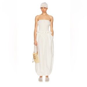 Helsa The Smocked Tunic and The Balloon Pants in Silk And Wool